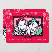 Filles fait main tricot crochet carte de Noël (Devant / Derrière)