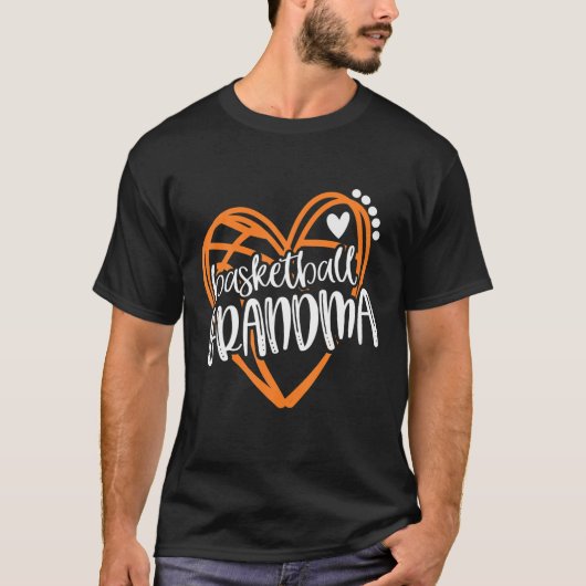 Filles filles Basketball GRANDMA Heart Tshirt Dist (Devant)