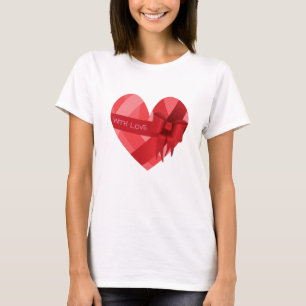 Filles Filles Saint-Valentin T-shirt Rouge Coeur A