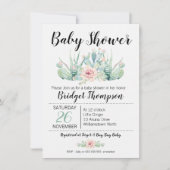 Filles Floral Cactus Baby shower Invitation (Devant)