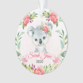 Filles florales roses Koala Nom de l'ours (devant)