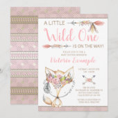 Filles Fox Baby Shower Invitations (Devant / Derrière)