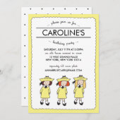 Filles françaises | Invitation d'anniversaire (Devant / Derrière)