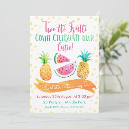 Filles Frutti Deux-tti 2e Invitation anniversaire (Debout devant)