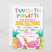 Filles Frutti Deux-tti 2e Invitation anniversaire (Devant)