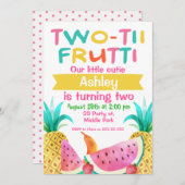 Filles Frutti Deux-tti 2e Invitation anniversaire (Devant / Derrière)
