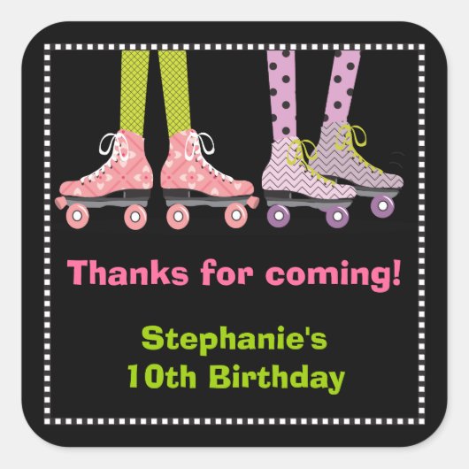 Filles funky Roller Skating Faver Stickers | Grand (Devant)