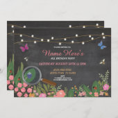 Fille's Garden Bug Hunt Butterfly Invitation d'ann (Devant / Derrière)