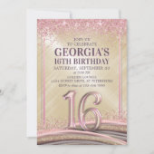Filles Glam 16e anniversaire Invitation (Devant)