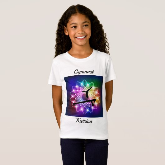 Filles Gymnastique Balance Pouce T-shirt personnal (Devant entier)