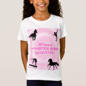 Filles Gymnastique, Chevaux, T-shirt Parties scint (Devant)