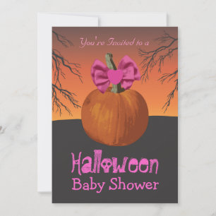 Filles Halloween Baby Shower Invitations