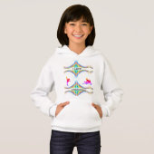 Filles "I Love Gymnastique" Sweat - shirt à capuch (Devant entier)