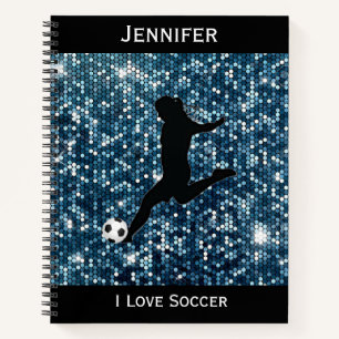 Filles I Love Soccer Carnet Spiral