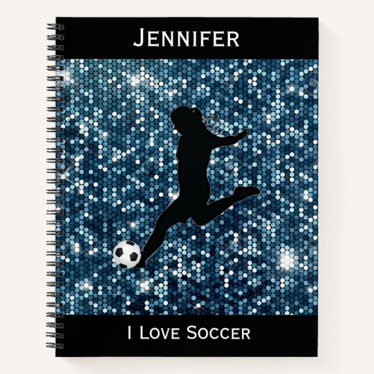 Filles I Love Soccer Carnet Spiral (Devant)