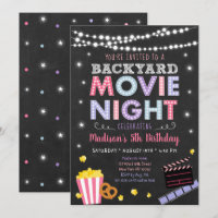Filles Jardin Film Nuit Anniversaire Invitation