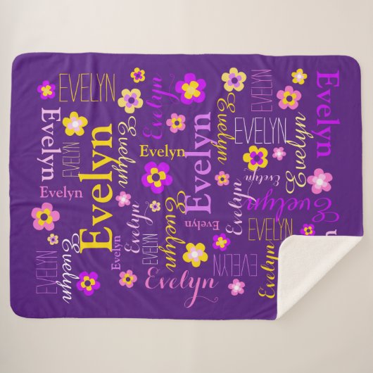 Filles jaune rose nom Evelyn couverture fleur mign (Devant (Horizontal))