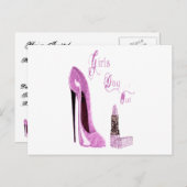 Filles jour / nuit dehors Carte d'invitation de fê (Devant / Derrière)