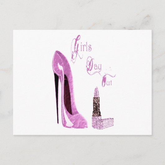 Filles jour / nuit dehors Carte d'invitation de fê (Devant)