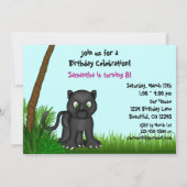Filles Jungle Panther Invitation de fête d'anniver (Dos)