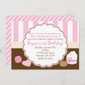 Filles Lait Rose Cookies Anniversaire Invitations (Devant / Derrière)