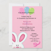 Filles Lapin Lapin Anniversaire Invitation (Devant)