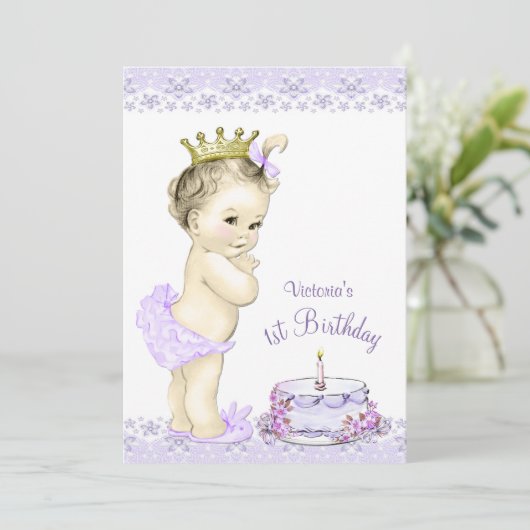 Filles Lavender Invitations d'anniversaire (Debout devant)