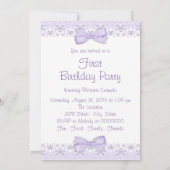 Filles Lavender Invitations d'anniversaire (Dos)