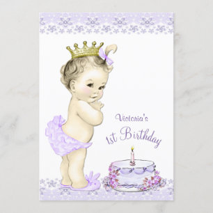 Filles Lavender Invitations d'anniversaire