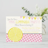 Filles Lemonade Rose Invitation de fête d'annivers (Debout devant)