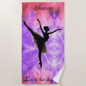 Filles "Love to Dance" Serviette de plage rose et (Devant)