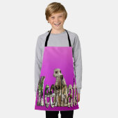 Filles Meerkat Rose, Tablier Plein Impression (Porté)