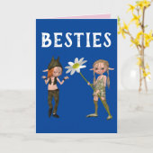 FILLES MEILLEURS AMIS ANNIVERSAIRE BESTIES CARTES (Fleur jaune)