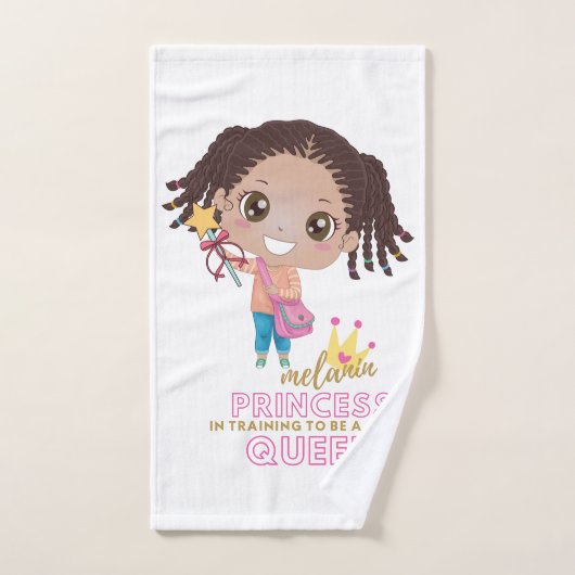 Filles MELANIN Princesse Entraînement pour être re (Serviette à main)