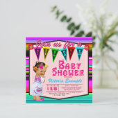 Filles Mexicaine Fiesta Baby Shower Invitations (Debout devant)