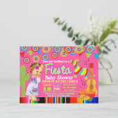 Filles Mexicaine Fiesta Baby Shower Invitations (Debout devant)