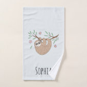 Filles mignonne couchant couchage Animal et nom En (Serviette à main)