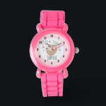 Filles mignonne couchant couchage Animal et nom En<br><div class="desc">Cette petite fille mignonne montre un beau doodle dormant à la main,  avec des fleurs et des feuilles. Ce joli design rose dispose également d'un endroit où vous pouvez ajouter le nom de votre fille. Le thème parfait de la jungle,  le design de la faune pour votre petit!</div>