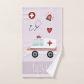 Filles mignonne rose Parade Ambulance Motif Enfant (Serviette à main)