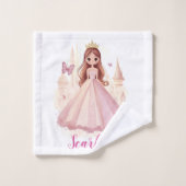 Filles mignonne rose Personnalisée Princesse Couro (Gant de toilette)