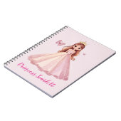 Filles mignonne rose princesse Carnet personnalisé (Côté gauche)