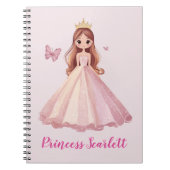 Filles mignonne rose princesse Carnet personnalisé (Devant)