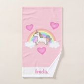 Filles mignonne rose Unicorne Motif Enfants (Serviette à main)