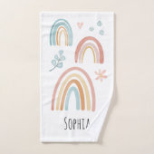 Filles mignonnes Boho Aquarelle Arc-en-ciel Motifs (Serviette à main)
