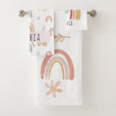 Filles mignonnes Boho Aquarelle Rainbows et Fleurs (En situation)