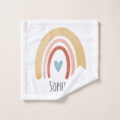 Filles mignonnes Boho Aquarelle Rainbows et Fleurs (Gant de toilette)