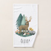 Filles mignonnes Bois Rose Animaux Enfants Monogra (Serviette à main)