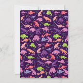 Filles mignonnes Dinosaure Anniversaire Invitation (Dos)