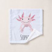 Filles mignonnes et moderne Motif Axolotl rose enf (Gant de toilette)