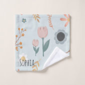 Filles mignonnes Pastel Floral Motif Enfants (Gant de toilette)